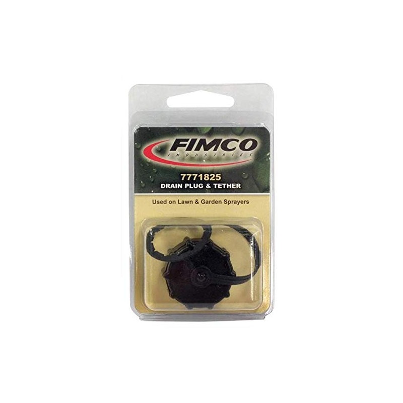 Fimco 7771825 Sprayer Drain Plug & Tether, Threaded Cap and