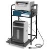 3-Tier Printer Stand with Shredder Shelf, 20" L x 14"