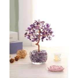 Jovivi Amethyst Crystal Tree Healing Crystals and Gemstones Tree of life Gifts for Women,Purple Amethyst Tree Spiritual Gifts For Women Mum Birthday House Warming