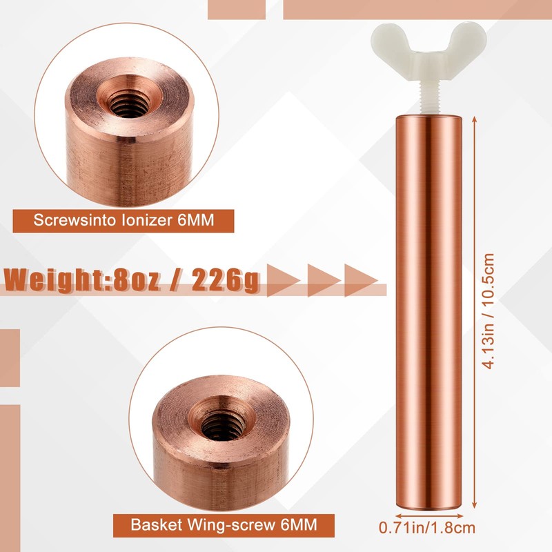 Solar Copper Anode Copper Replacement L=4.13" D=0.71" for Solar Pool