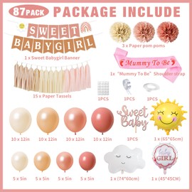 Baby Shower Decoration, Baby Shower Decoration Girl Boho Pink Its a Girl Decoration, Baby Shower Decoration, Sweet Baby Girl Decoration with Mummy to Be Sash, Baby Shower Banner, Baby Shower