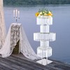 KOLHGNSE 5 Tier Crystal Flower Stand, Silver Wedding Centerpiece Parties
