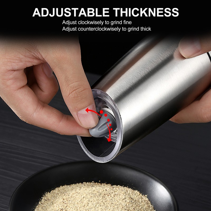 Salt and Pepper Grinder Electric Stainless Steel Gravity Sensor Adjustable