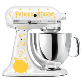Potions Master Wizard Cauldron Yellow Vinyl Decal Set Stand Mixer Witches Wicca Mage Alchemy
