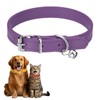 PETAXCELL Dog Collar with Bell, Pu Leather Cat Collars Pet
