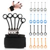 4 Pack Finger Exerciser with Bracelet, (20lb, 40lb, 60lb, 75lb)