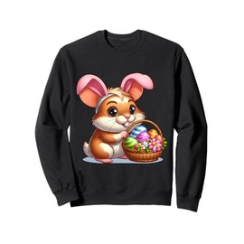 Cute Bunny Ear Hamster Easter Eggs Owner Kids Girls Boys Sweatshirt