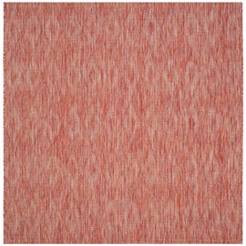 Safavieh Courtyard Collection CY8522-36522 Indoor/ Outdoor Area Rug, 4' Square, Red/Red