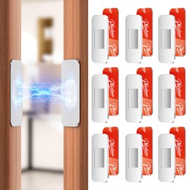 PHIXBEAR 9 Pairs Ultra-Thin Magnetic Cabinet Door Catch, No-Drill Adhesive Cabinet Magnets, Rust-Proof Stainless Steel Latches for Kitchen Cabinet Doors, Drawer, Closet, RV - Heavy Duty Silent Closure