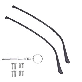 OPUGIT Metal Glasses, Temple Replacement, Eyeglass Temple Repair Accessory, Arm Leg, Comfortable, Lightweight, Ergonomic Design, 1 Pair, Black