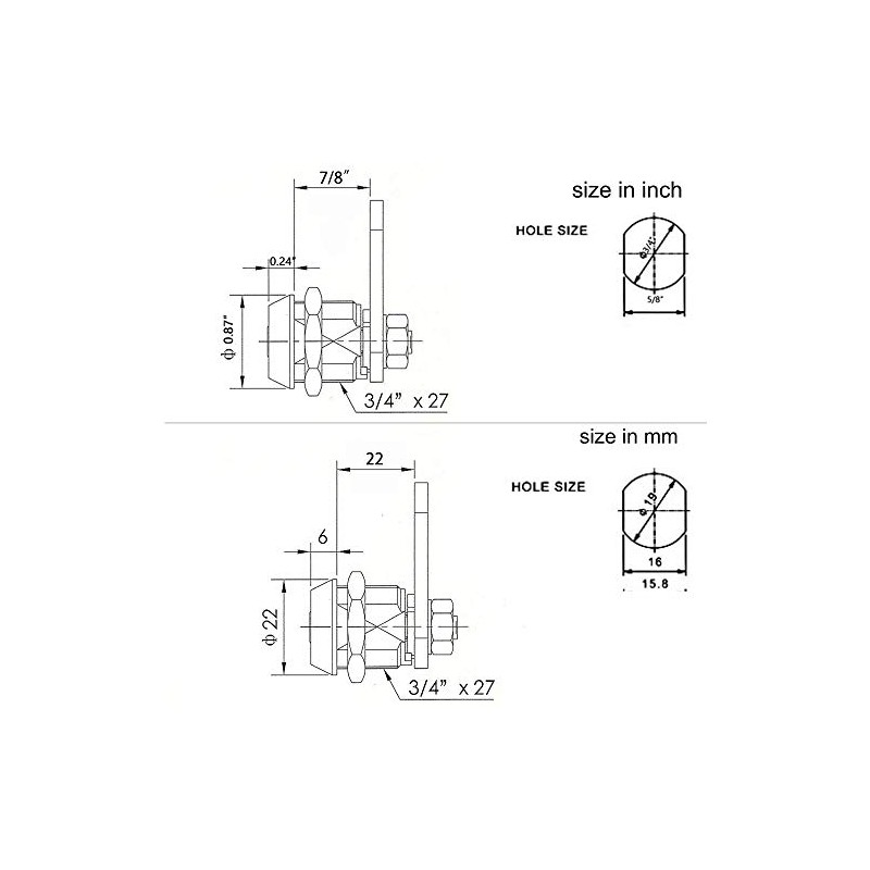 Homak Toolbox Lock Replacement Lock Tubular Cam Lock 2 Keys