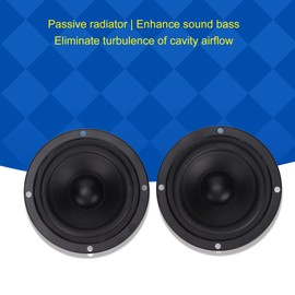 Pack of 2 Woofer Passive Radiator, Full Range DIY Subwoofer Membrane, Speaker, Passive Radiator Replacement Kit with 8 Pins Black