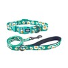 Olahibi Dog Collar and Leash Combo Set, Cute Daisy Pattern,