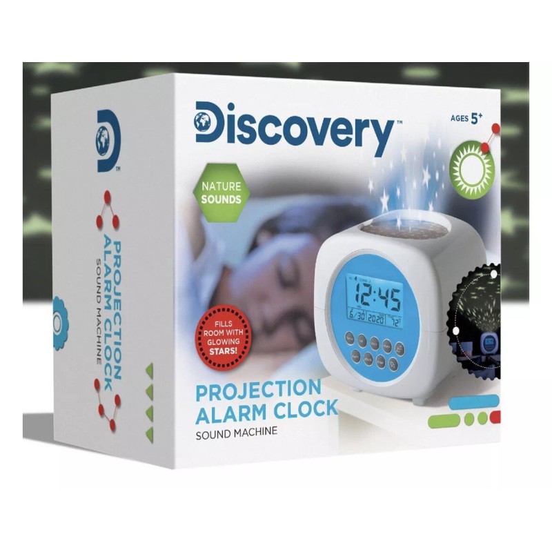 Discovery Kids Digital Projection Alarm Clock Sound Machine Color Glowing
