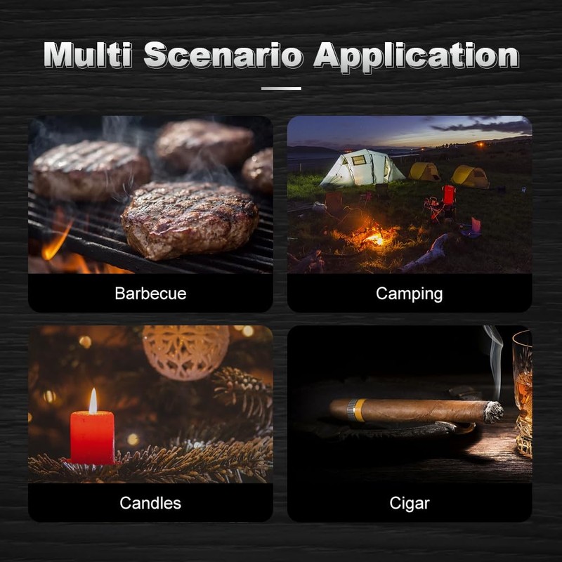 Butane Cigar Torch Lighter with Fuel Window Powerful Jet Flame