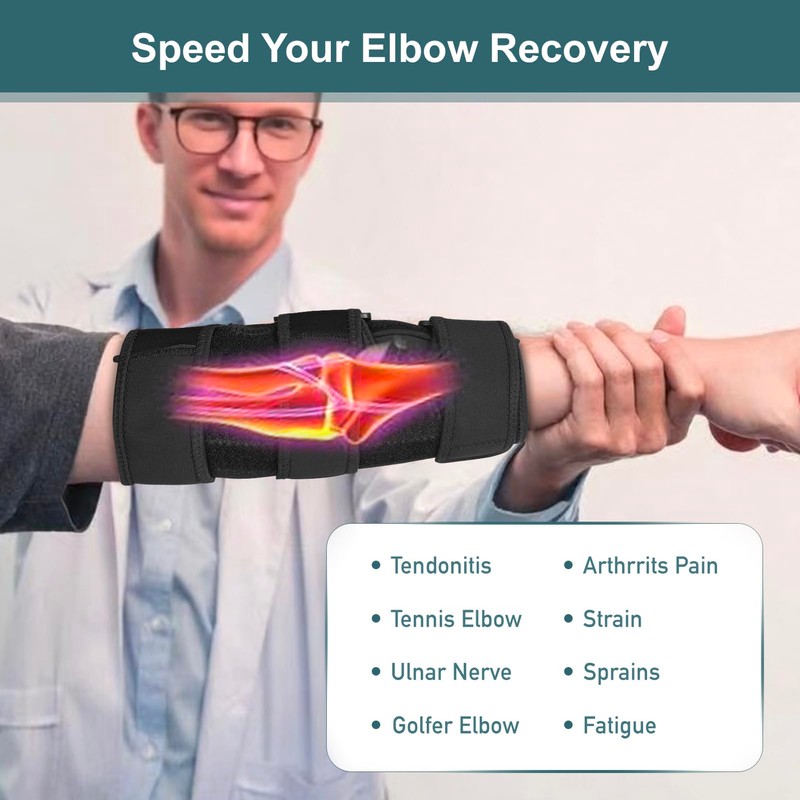 Clheatky Elbow Brace, Cubital Tunnel Elbow Brace, Elbow Splint for