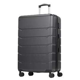 OLIXIS Hardside Luggage with Spinner Wheels Expandable and TSA Lock Hard Shell Lightweight Roller Suitcase, Black, Checked Large 28+ Inch