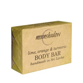 Moonshadow All Natural Ingredients Soap Bar For All Skin Types Handmade in Sri Lanka 100g (Lime, Orange & Turmeric)