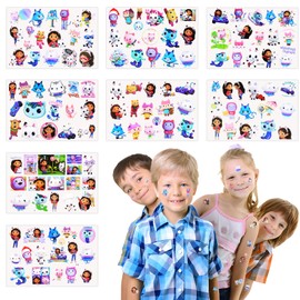 8 Sheets of Children's Tattoos, 200+ Pieces, Temporary Tattoo Set, Waterproof Children's Tattoos, Waterproof Children's Tattoos, Skin-Friendly Stickers, Party Bags for Children's Birthday Parties