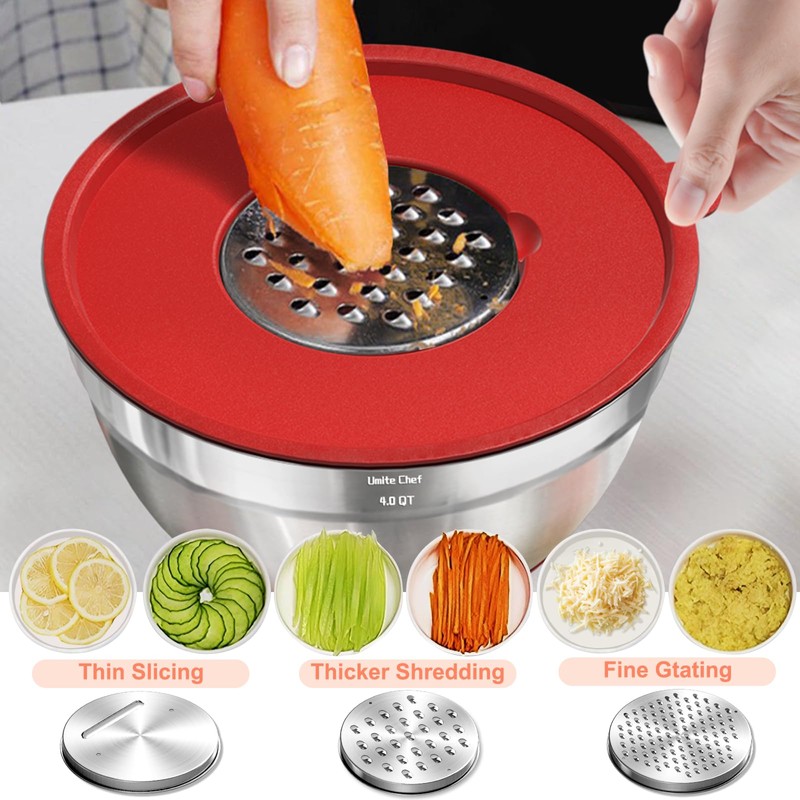 Umite Chef Mixing Bowls with Airtight Lids Set, 8PCS Stainless