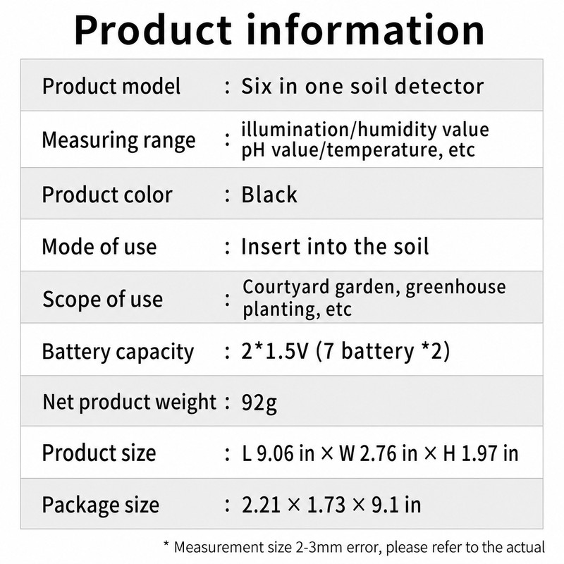 6-in-1 Digital Soil Tester for Garden Care – Multi-Function pH,