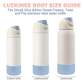 LUCKINEE 2Pcs Protective Silicone Boot Bottom Base for Owala FreeSip Twist and Flip Flask 24OZ, and Compatible with Stanly Cup Tumbler 20-40oz and More Bottles with Bottom Diameter 2.8-2.95inch