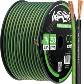 Install Link 14 AWG Gauge Speaker Wire Cable (250 Feet) Stereo, Car or Home Theater (CCA)