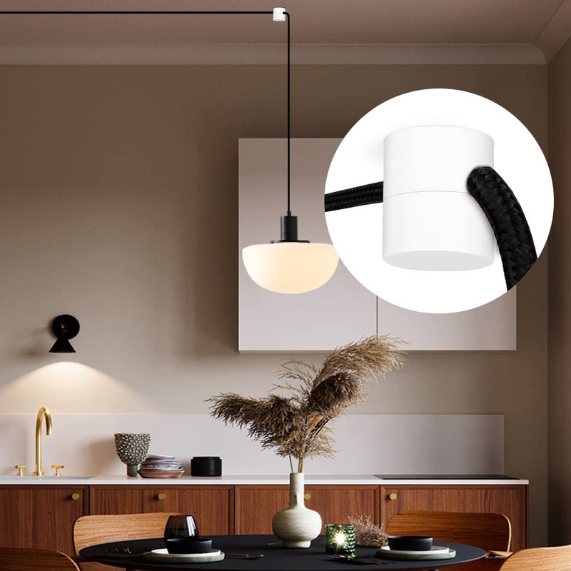 Zevnico 3 Pack Swag Hooks for Ceiling Lights, White Pendant