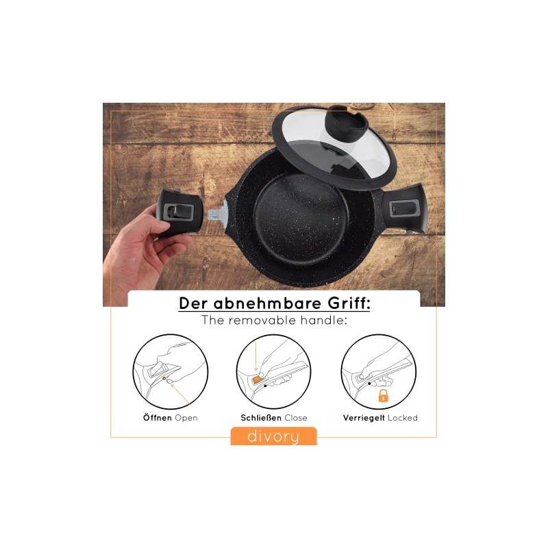 DIVORY Replacement Handle - Handle for Pan Diameter 20, 24,