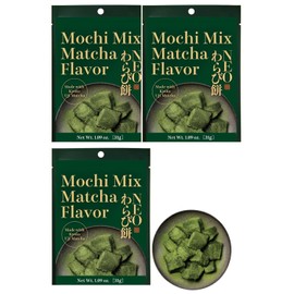 MINOYA WARABIMOCHI Japanese Sweets Wagashi Mochi Made In Japan (3 Packs, Matcha)