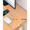 BESHON Flat Plug Power Strip, 3 Outlets with 3 USB