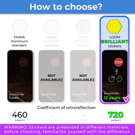 LOOM Reflective Stickers Kit (67pcs Brilliant-fluryelgreen)• Nighttime Safety Waterproof Self-Adhesive Decals for Helmets, Skateboard, Bike, Scooter, E-Bike, Motorcycle & Strollers • Bright Colors