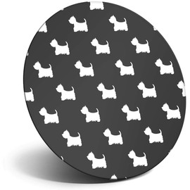 Destination Vinyl ltd Magnet for Refrigerator, Fridge BW - Cute West Highland Terrier for Office, Cabinet and Whiteboard, Magnetic Stickers, 36517