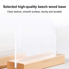 A5 Acrylic Sign Holder with Wooden Base Double Sided Acrylic Display Stand Poster Menu Holder for Hotel Restaurant Wedding 148 x 210 MM