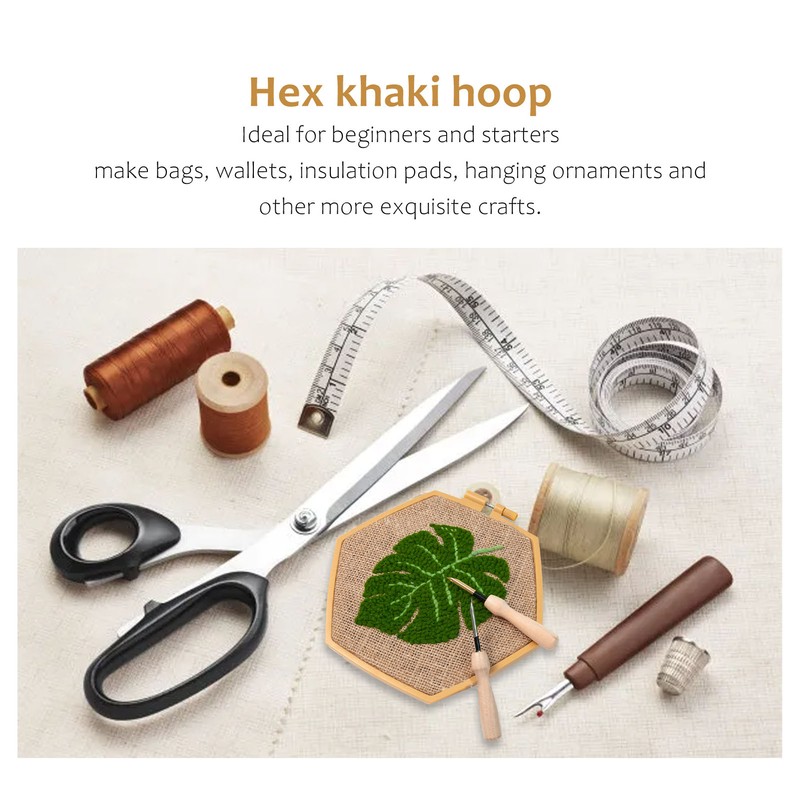Punch Needle Kit Hex Hoop Glossy Frame Easy Operation Safe