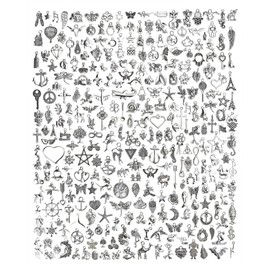 JIALEEY JIALEEY 300 PCS Wholesale Bulk Lots Jewelry Making Charms Mixed Smooth Tibetan Silver Alloy Charms Pendants DIY for Bracelet Necklace Jewelry Making and Crafting