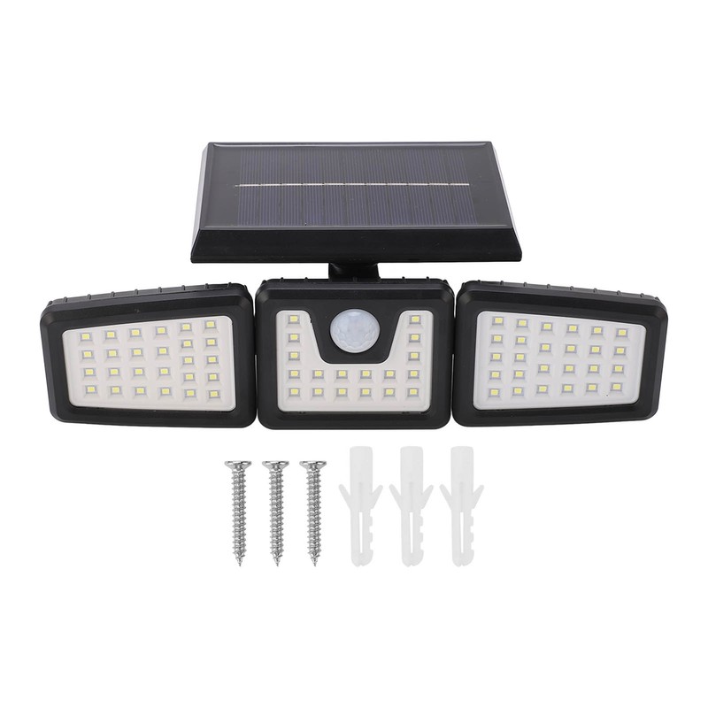 Outdoor Motion Sensor Light Solar Powered 3 Adjustable Heads IP65