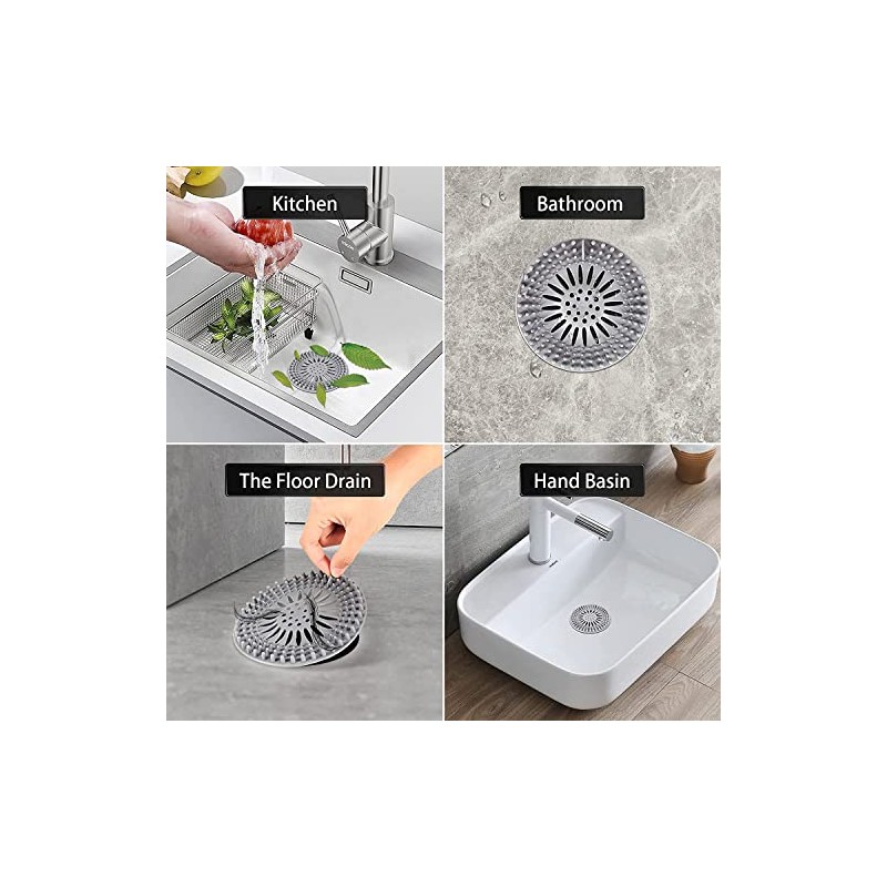 Durable Silicone Hair Catcher for Shower and Sink - Set