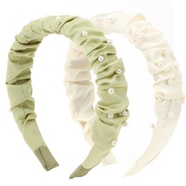 EXIPSAT Set of 2 Women's Headbands, Elegant Pearl Headband, Perfect for Wedding & Everyday Life, Women Headband Hair Accessories