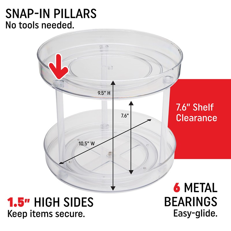 Dial Industries Lazy Susan Turntable Organizer for Pantry, Cabinet, Countertop,