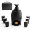 Lyty Ceramic Sake Set Cups with Warmer + Sake Saki