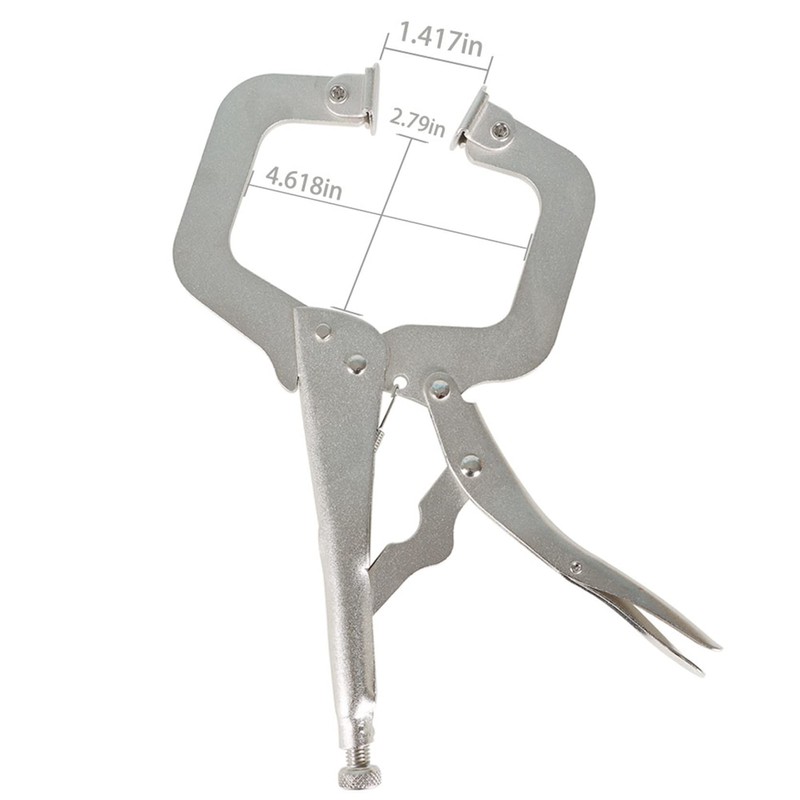 TINVHY 6-Pack 11 Inch C-Clamp Locking Pliers Adjustable Welding Clamps