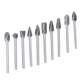 10 Piezas de Tungsteno de Doble Corte 3000 Fresas de Ajuste de Piedra Limas Rotativas de Carburo Sólido de Acero Juego de Fresas de Diamante para Carpintería Perforación Tallado