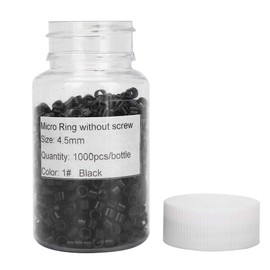1000pcs Fashion Black Screw Hair Extension Link Rings Hair Extension Tool Hair Extension Beads Micro For All Types of Hair Hairdressing Salon Hair Extension Stylist