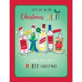 Piccadilly Greetings Humour Funny Christmas Card, Spirits Drink Alcohol - 8 x 6 inches