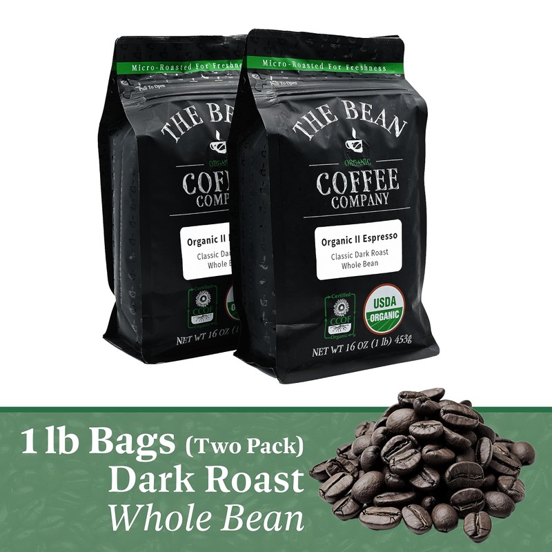The Bean Organic Coffee Company Il Espresso, Classic Dark Roast,