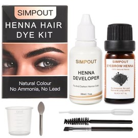 (Mejora) Kit De Henna Para El Cabello - 6 Gramos, Kit De Henna Para Retoque De Raíces Con Revelador, 100% Natural, Kit Profesional Para Salón Y Para U