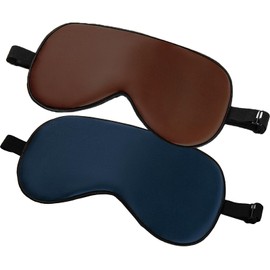 Eye Mask Blindfold with Elastic Strap/Headband, Soft Eye Cover Eyeshade for Night Sleeping red Black beigu (06 Brown & Navy)