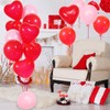 60Pcs Pink and Red Heart Shaped Balloons, Red Valentine's Day