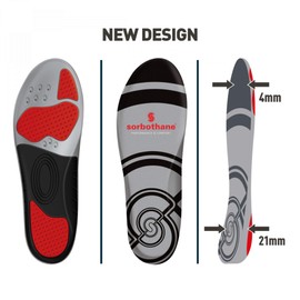 Sorbothane Sorbo Pro Einlegesohle, mehr Größen, stoßabsorbierendes Schuhsohlen für Fußballschuhe, Laufen oder Gehen, Pronationskontrolle Footbeds für Fersensporn, Heel Support und Shin Splints